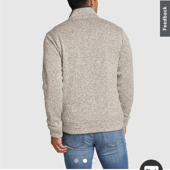 Eddie Bauer | Men's Radiator Fleece Snap-Front Pullover heather light gray - Picture 2 of 11